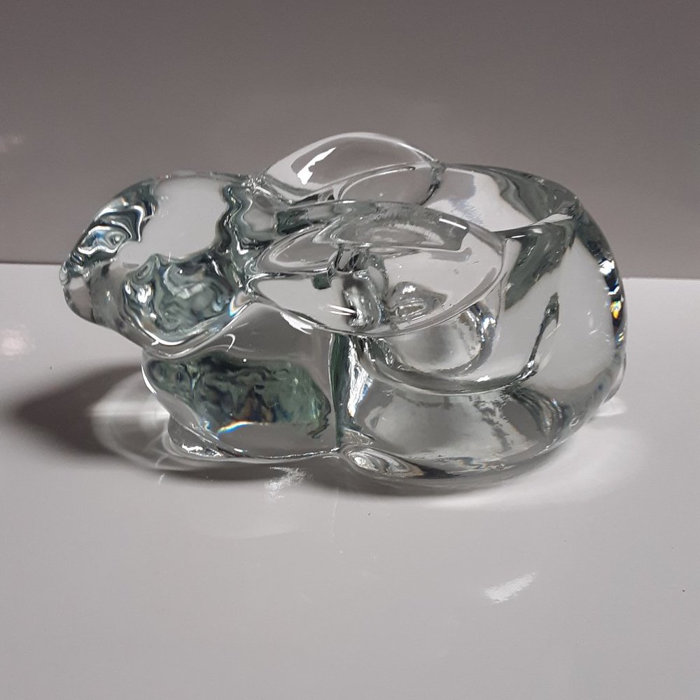 Candle-lite Clear Glass Bunny Tealight Holder